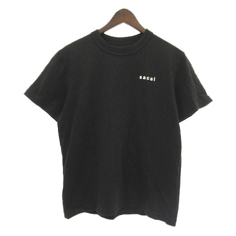 sacai AGAIN & AGAIN & AGAIN T-Shirt Cut and Sew Short Sleeve Print Black Black Size 1 Men's