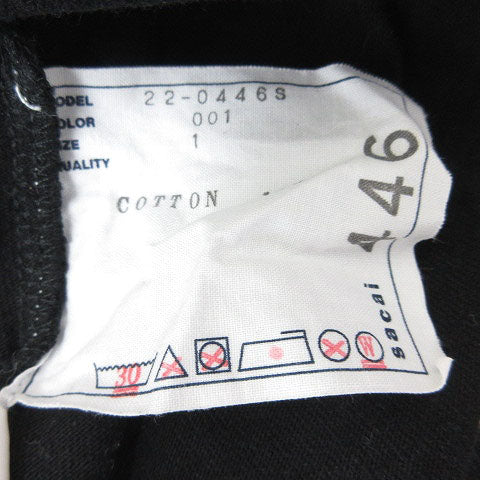 sacai AGAIN & AGAIN & AGAIN T-Shirt Cut and Sew Short Sleeve Print Black Black Size 1 Men's
