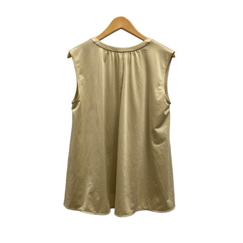 UNIQLO Knit Sleeveless Open Front Neck Plain Beige Women's