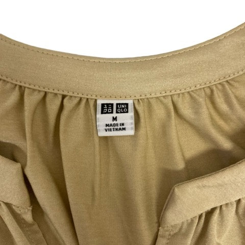 UNIQLO Knit Sleeveless Open Front Neck Plain Beige Women's