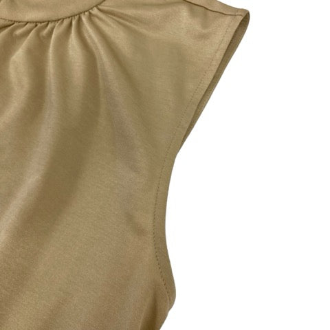 UNIQLO Knit Sleeveless Open Front Neck Plain Beige Women's