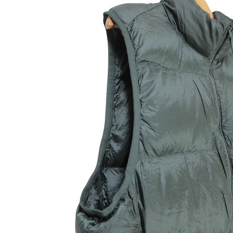 UNIQLO Excellent Condition 22AW Ultra Light Vest 311-449632 Zip-Up Nylon Stand Collar Packable L Green Green X Men's