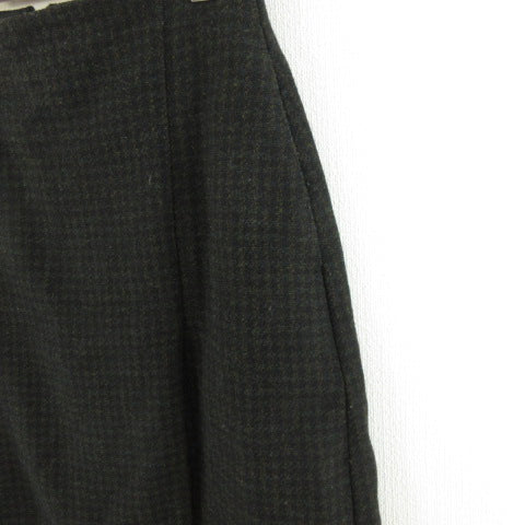 UNIQLO Wool Blend Wrap Mini Skirt Check Black Green Brown 58 *A569 Women's
