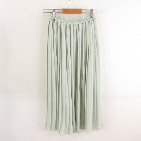 UNIQLO Green Chiffon Pleated Long Skirt Size S Women's *T985