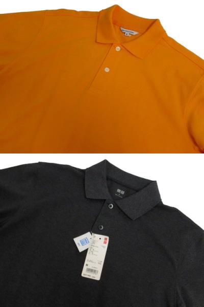 Unused UNIQLO Polo Shirts Set of 4 DRY POLO SHIRT Short Sleeves Pique Knit Cotton Blend Red, Ochre, Grey, Pink Size M Men's