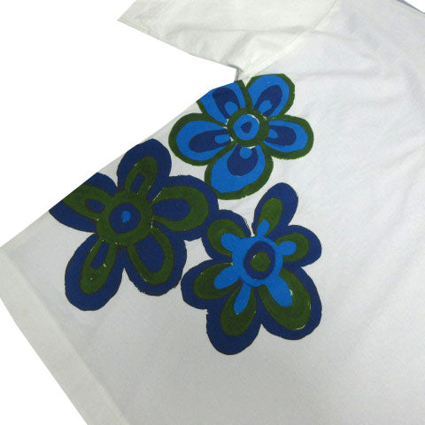 UNIQLO x MARNI Graphic Oversized Boxy T-Shirt 241-449549122-101 Cotton White Blue Multi-Color Size S Women's