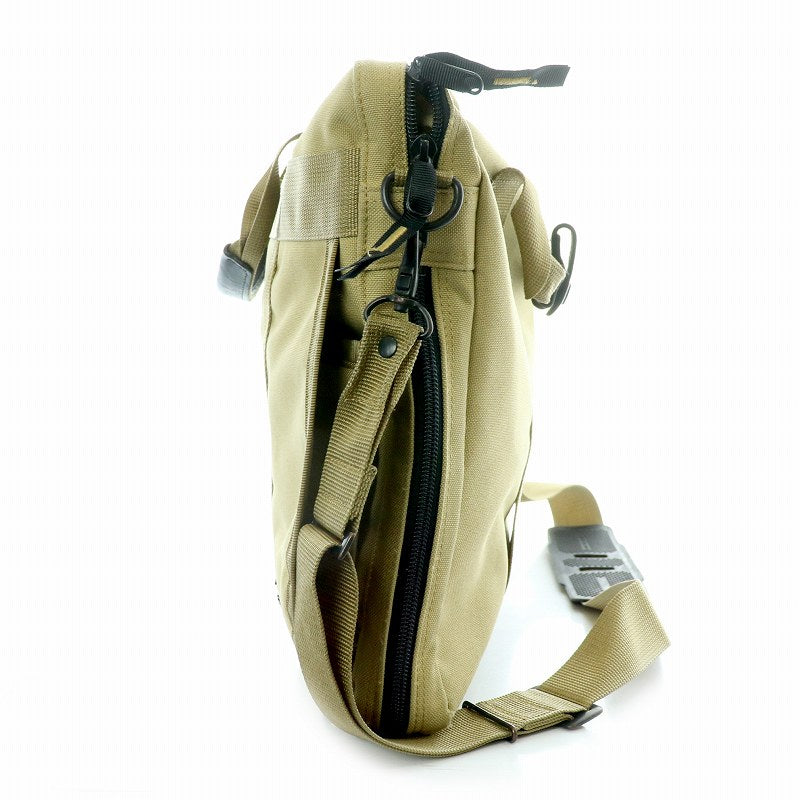 PORTER Yoshida Kaban 2way Briefcase Business Bag Nylon Leather Leather Logo Shoulder Strap Beige Khaki Black /MP ■GY18 Men's