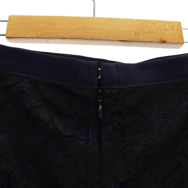 Sacai Luck Lace Skirt, A-line Mini Skirt, Size 2, Black, Navy, Women's