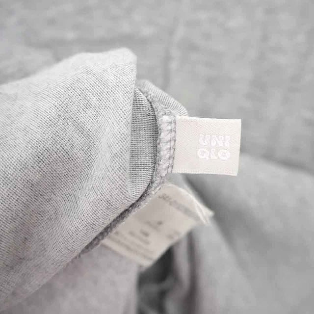 UNIQLO T-Shirt Knitwear Key Neck Plain Simple Cotton Short Sleeve S Gray Ash /TT16 Men's