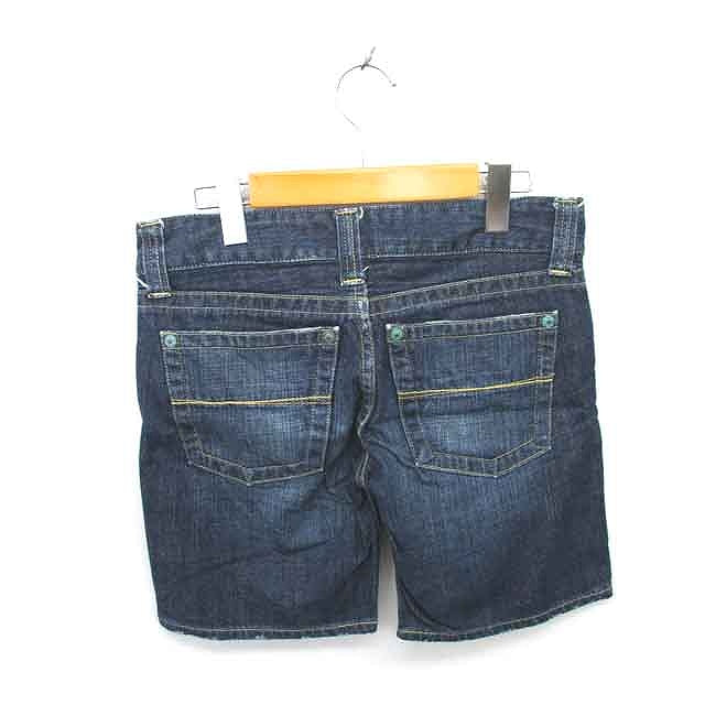 UNIQLO BOYFRIEND Denim Jeans Shorts Washed Zip Fly Size 24 Navy Indigo /TT26 Women's
