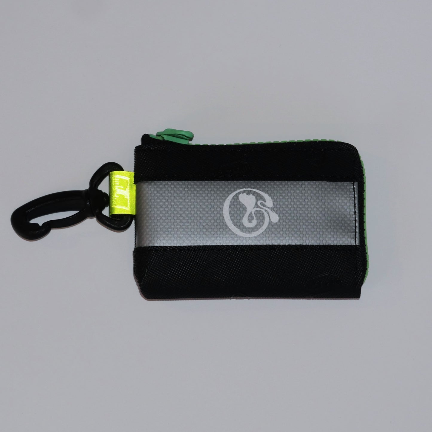 【SHIP NOW】Vibram card wallet with green zip "ROCK"