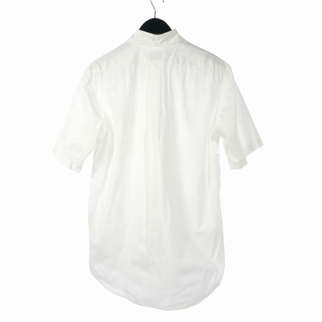 URSUS BAPE Shirt Short Sleeve Button-Down One Point Logo Cotton M White Men's
