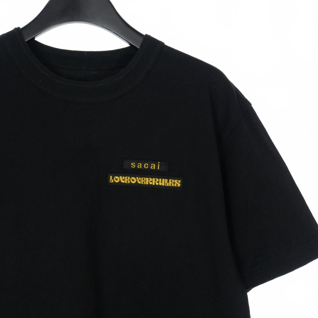 sacai 21SS HANK WILLIS THOMAS Graphic Heavyweight T-Shirt with Back Print Short Sleeve Size 2 Black Women's 21-0176S