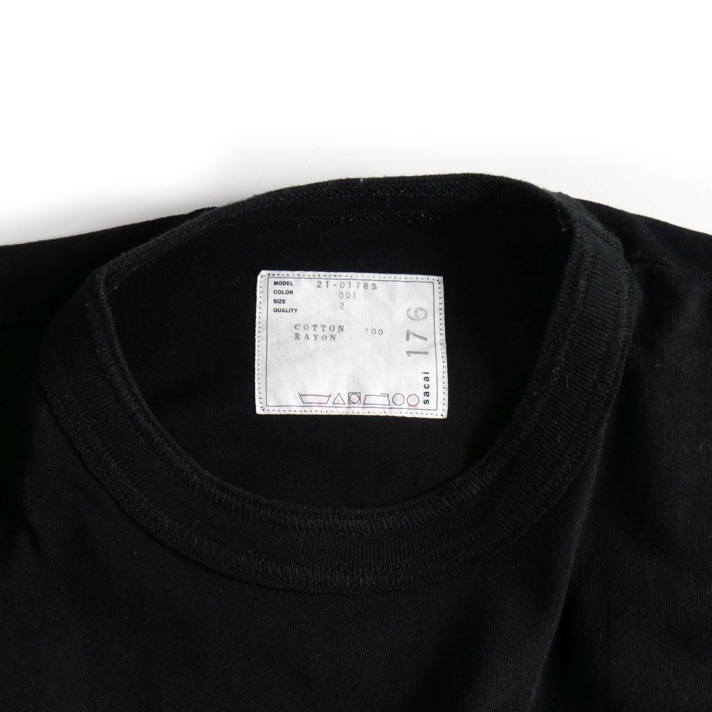 sacai 21SS HANK WILLIS THOMAS Graphic Heavyweight T-Shirt with Back Print Short Sleeve Size 2 Black Women's 21-0176S