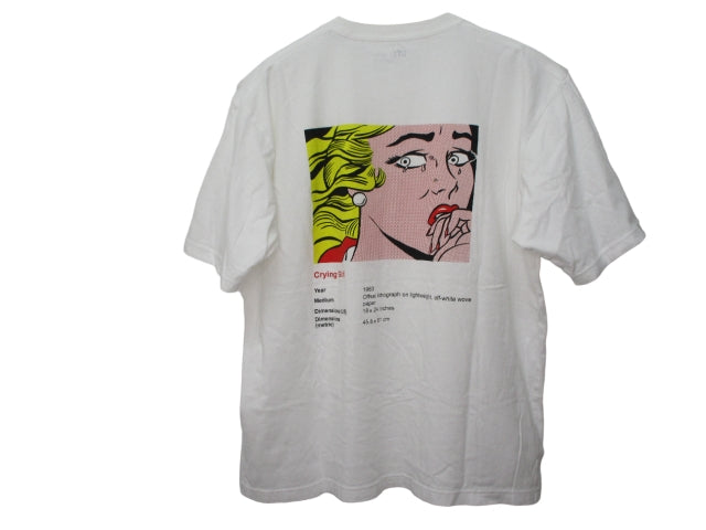 UNIQLO Roy Lichtenstein Recent Model T-shirt Short Sleeve White Back Print XL Size v071153 0726 Men's