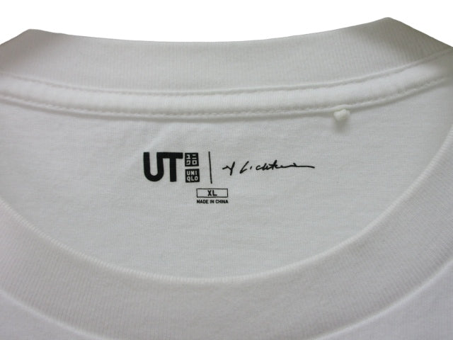 UNIQLO Roy Lichtenstein Recent Model T-shirt Short Sleeve White Back Print XL Size v071153 0726 Men's