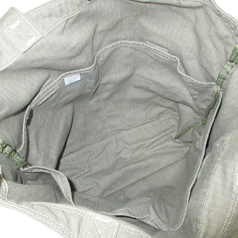 PORTER PAGE Page Tote Bag Herringbone Shoulder Bag Washed Product Treatment Khaki Unisex Cross Men's Women's