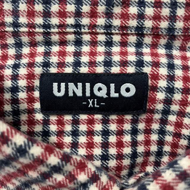 UNIQLO Old UNIQLO 90s Vintage Shirt Long Sleeve Check Red Navy Large Size XL Men's