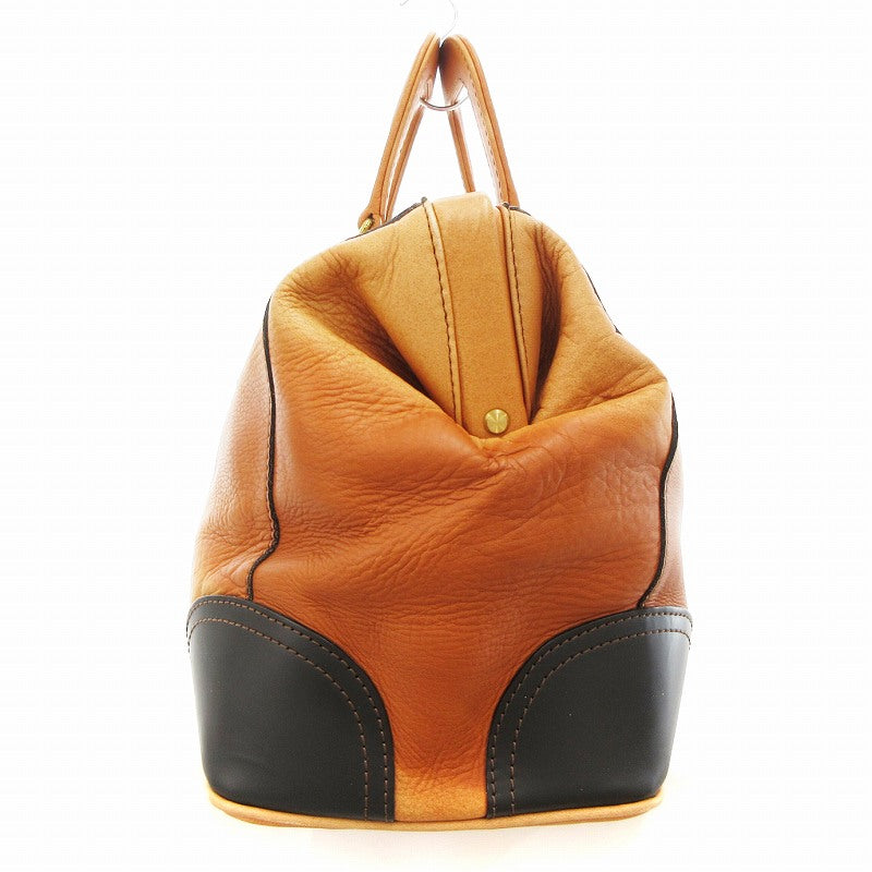 PORTER Old Baron Boston Bag Genuine Leather Brown /UO ■GY18 Men's