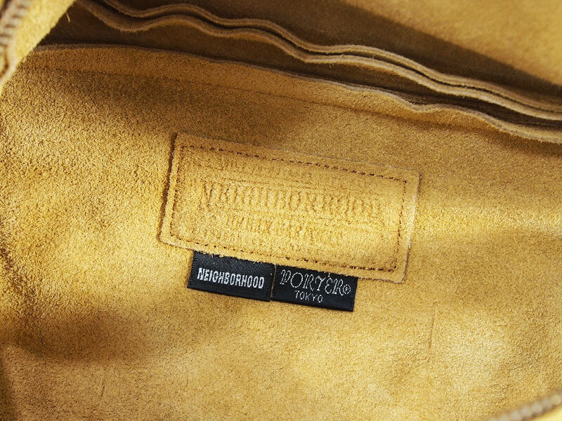 NEIGHBORHOOD×PORTER Suede Shoulder Bag Leather Porter Pouch Beige Neighborhood