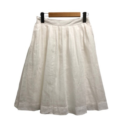 UNIQLO Flared Skirt Knee-Length Solid White Women's