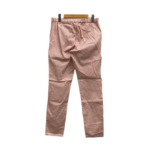 UNIQLO Pants Checkered Elastic Waist Cotton Blend XL Red White Beige Ladies