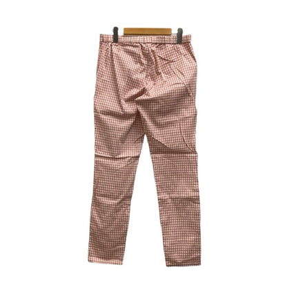 UNIQLO Pants Checkered Elastic Waist Cotton Blend XL Red White Beige Ladies