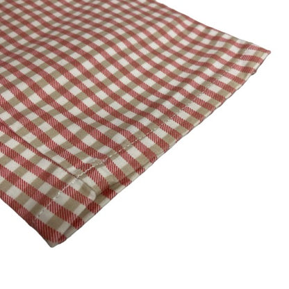 UNIQLO Pants Checkered Elastic Waist Cotton Blend XL Red White Beige Ladies