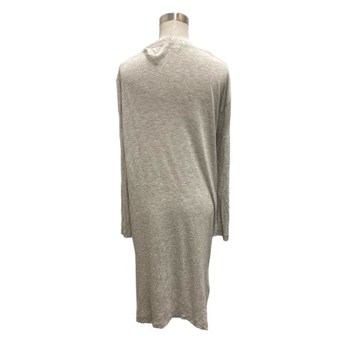 UNIQLO Long Cardigan V-Neck Slit Plain Long Sleeve Long Length M Gray Women's