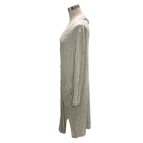 UNIQLO Long Cardigan V-Neck Slit Plain Long Sleeve Long Length M Gray Women's