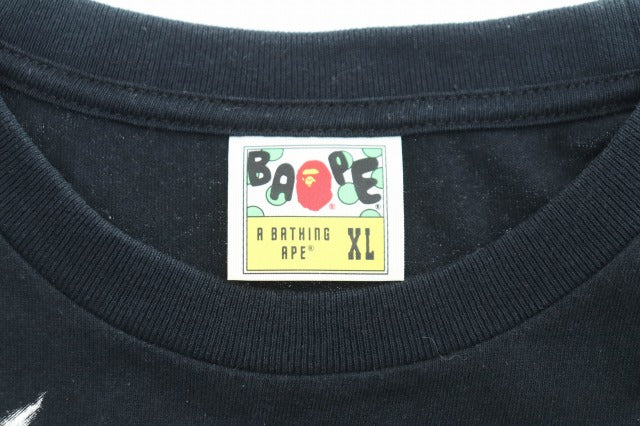 A BATHING APE BAPE Heavy Metal Tee Short Sleeve T-Shirt XL Black Second-Hand Vector 240823 Men's