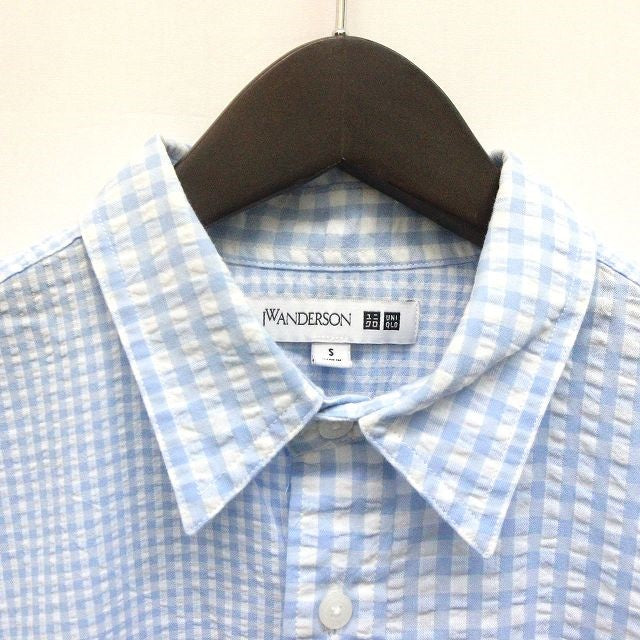 UNIQLO × JW Anderson Seersucker Shirt Check Pattern Short Sleeve /Z Men's