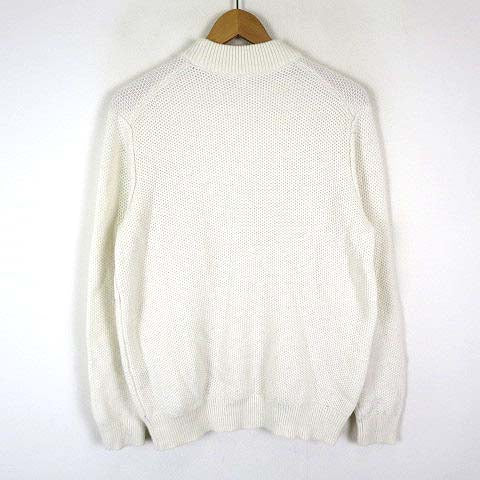 UNIQLO Knit Mid-Gauge Mock Neck Sweater, Wool, Long Sleeve, XL, Off-White, Ivory, Large Size, Women's