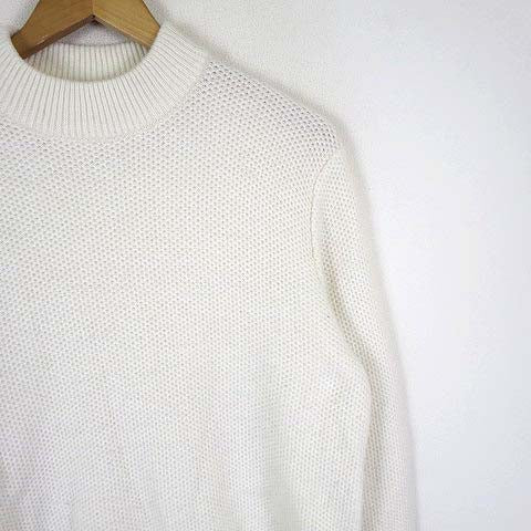 UNIQLO Knit Mid-Gauge Mock Neck Sweater, Wool, Long Sleeve, XL, Off-White, Ivory, Large Size, Women's