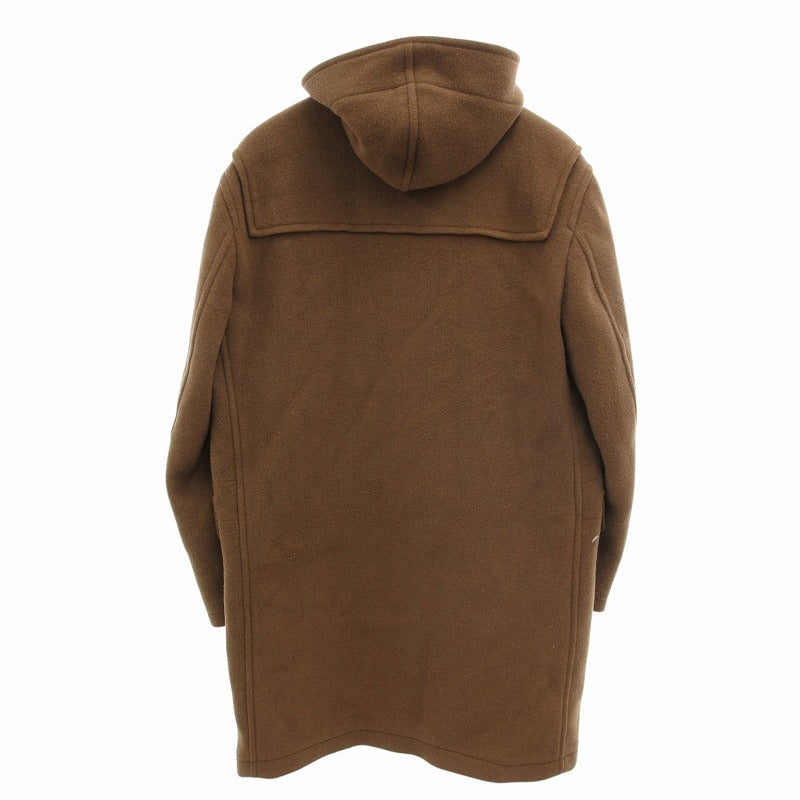 UNIQLO Wool Blend Duffle Coat Jacket with Hood Toggle Buttons Knee Length L Brown Men's 312-401447■MG