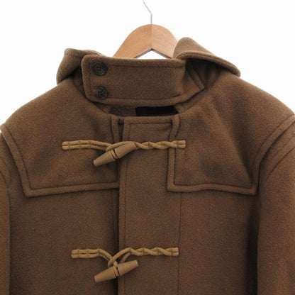 UNIQLO Wool Blend Duffle Coat Jacket with Hood Toggle Buttons Knee Length L Brown Men's 312-401447■MG