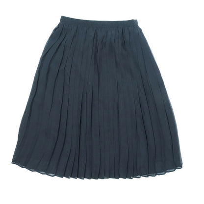 UNIQLO Chiffon Pleated Skirt Knee-Length Midi Flare Black M Women's