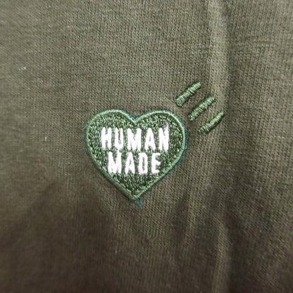 HUMAN MADE GRAPHIC Long Sleeve T-Shirt Cut-and-Sew Printed Heart Logo Khaki Green XL Size 0928 Men's