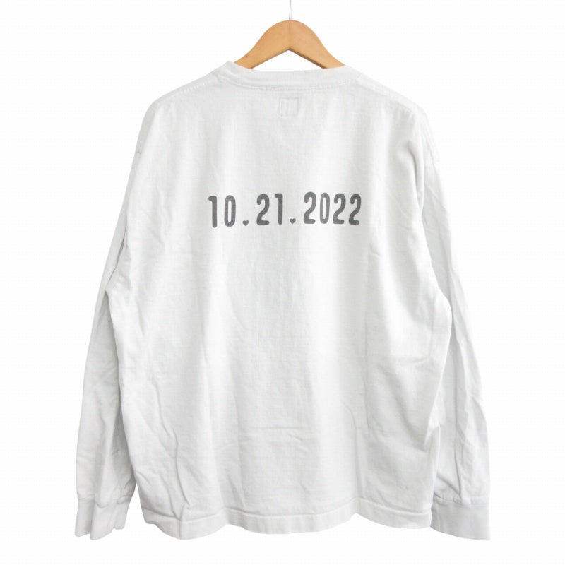 HUMAN MADE 2022 Daily Long Sleeve T-Shirt with Heart Logo Print Tee Long-Sleeve Cut and Sew White Large Size XXL Men's