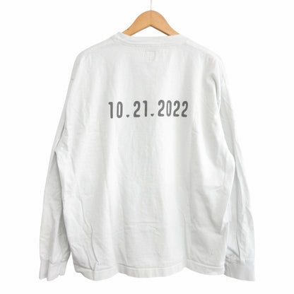 HUMAN MADE 2022 Daily Long Sleeve T-Shirt with Heart Logo Print Tee Long-Sleeve Cut and Sew White Large Size XXL Men's