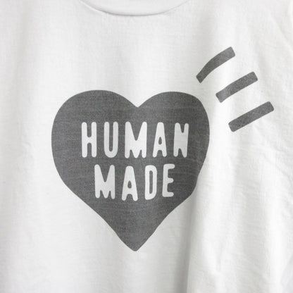 HUMAN MADE 2022 Daily Long Sleeve T-Shirt with Heart Logo Print Tee Long-Sleeve Cut and Sew White Large Size XXL Men's
