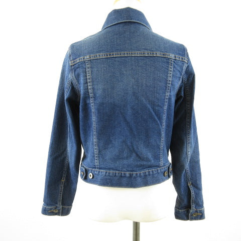 UNIQLO Denim Jacket Jean Long Sleeve Stretch Navy S *T891 Ladies