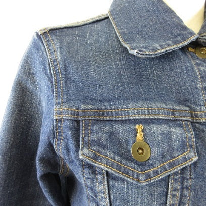 UNIQLO Denim Jacket Jean Long Sleeve Stretch Navy S *T891 Ladies