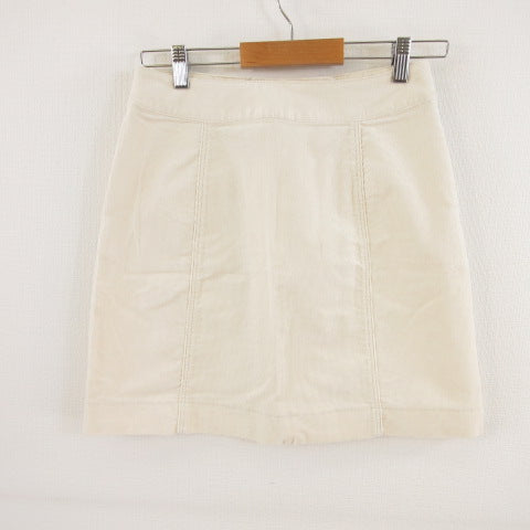 UNIQLO Mini A-Line Corduroy Skirt with Stretch, Off-White, Women's 61 *T576