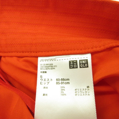 UNIQLO Circular Skirt, Knee-Length, Striped, Stretch, Orange, Size S *A118 Women's