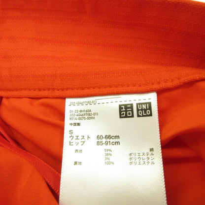 UNIQLO Circular Skirt, Knee-Length, Striped, Stretch, Orange, Size S *A118 Women's
