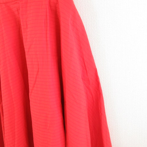 UNIQLO Circular Skirt, Knee-Length, Striped, Stretch, Orange, Size S *A118 Women's