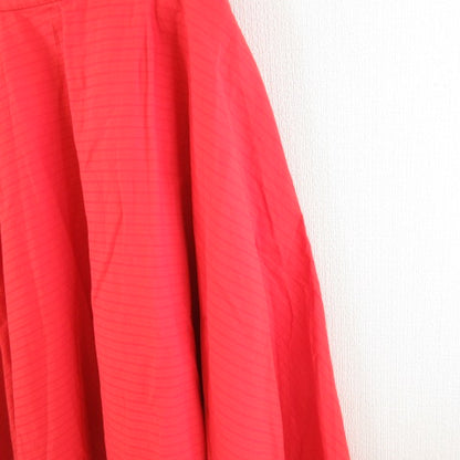 UNIQLO Circular Skirt, Knee-Length, Striped, Stretch, Orange, Size S *A118 Women's