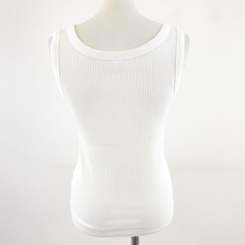 UNIQLO Ribbed Tank Top Stretch Off-White White M *A897 Women's