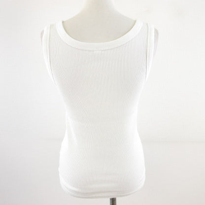 UNIQLO Ribbed Tank Top Stretch Off-White White M *A897 Women's
